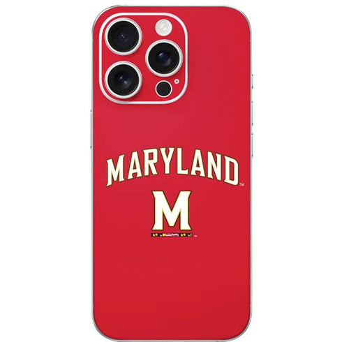 University of Maryland Collegiate Text Red iPhone 16 Pro Skin